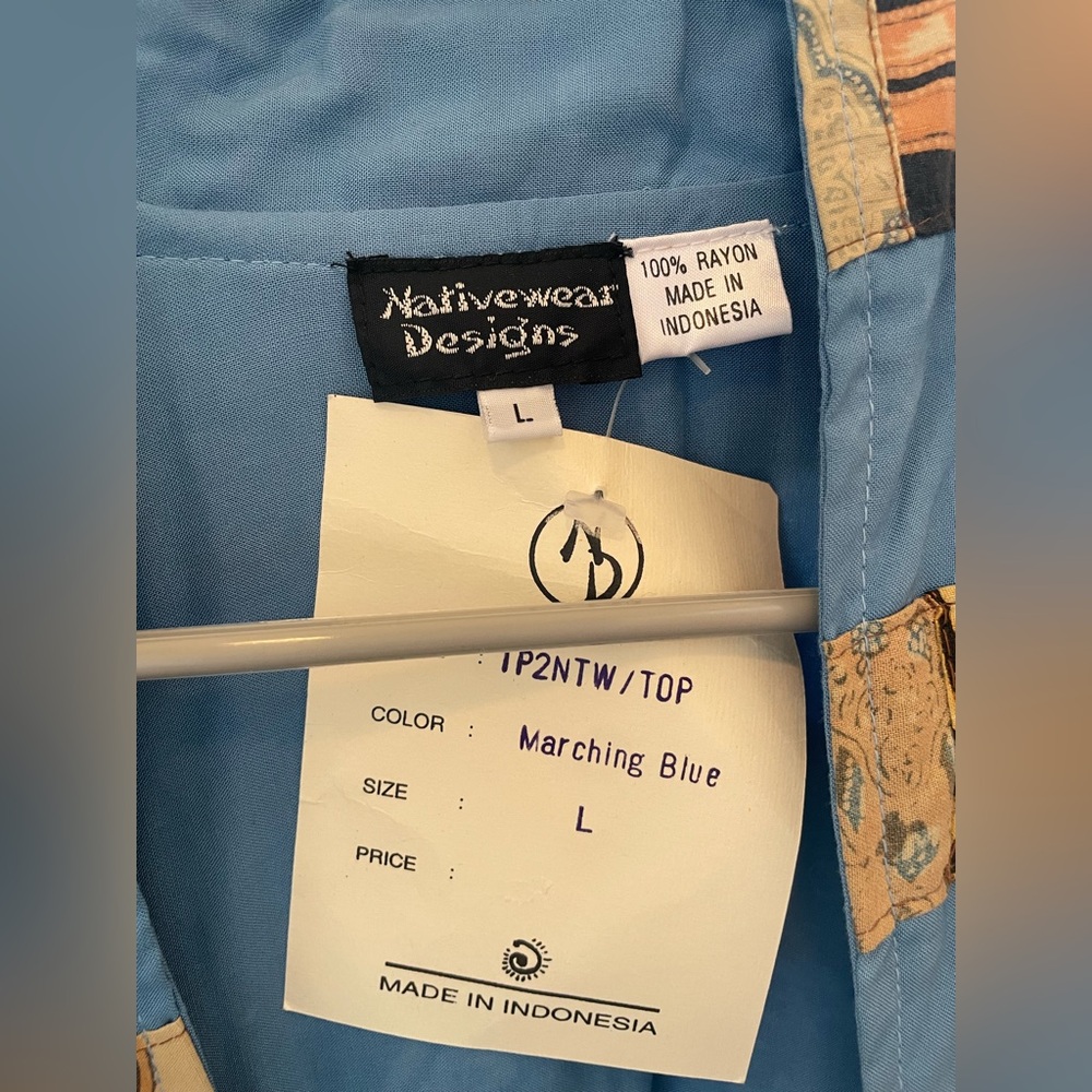 Vintage Nwt Patchwork Jacket Blue Large Nativewea… - image 3